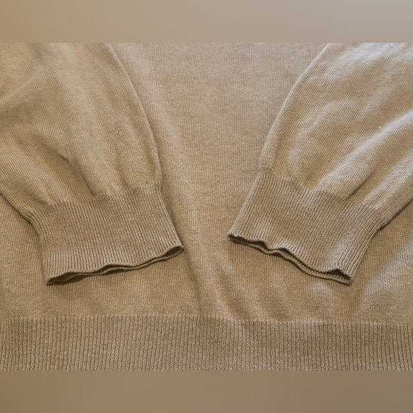 J.Crew Camel Tan V-Neck Lightweight Knit Sweater Classic Pullover Size Large - Picture 6 of 8